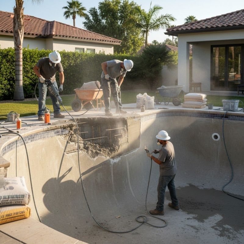 Local Gunite Pool Repair pros at work